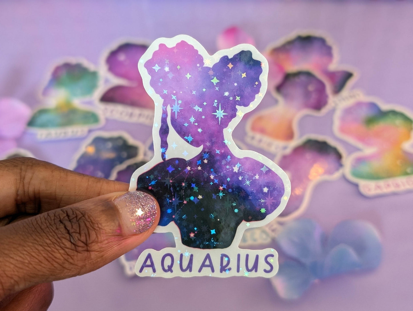 Aquarius Galaxy Sticker - IllustratingChristy