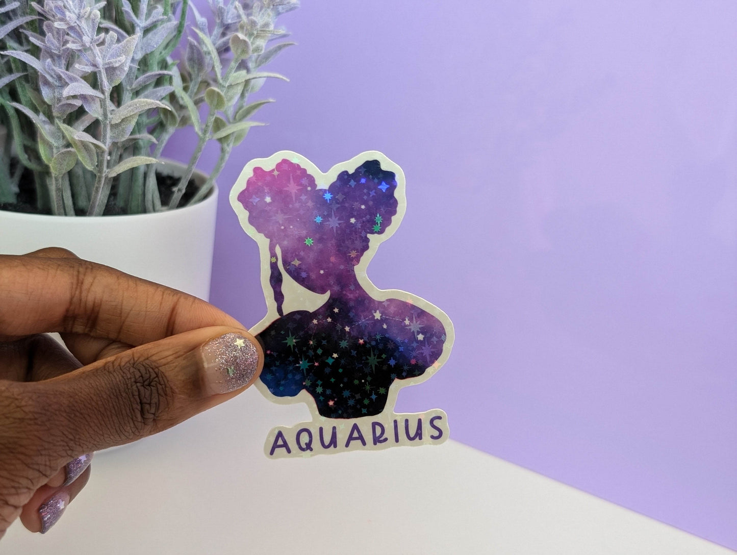Aquarius Galaxy Sticker - IllustratingChristy