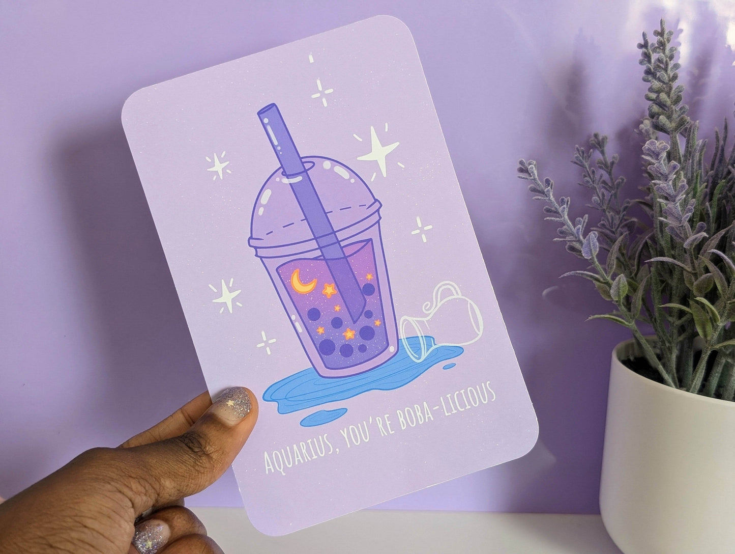 Aquarius Boba Art Print - IllustratingChristy