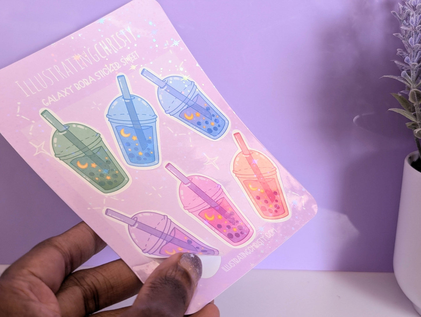 Boba Galaxy Sticker Sheet - IllustratingChristy