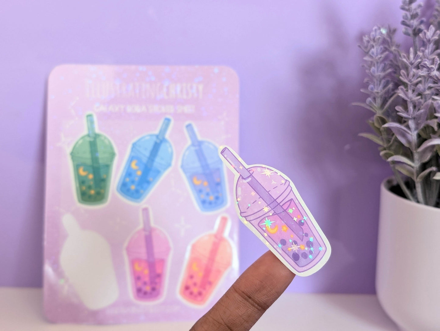 Boba Galaxy Sticker Sheet - IllustratingChristy