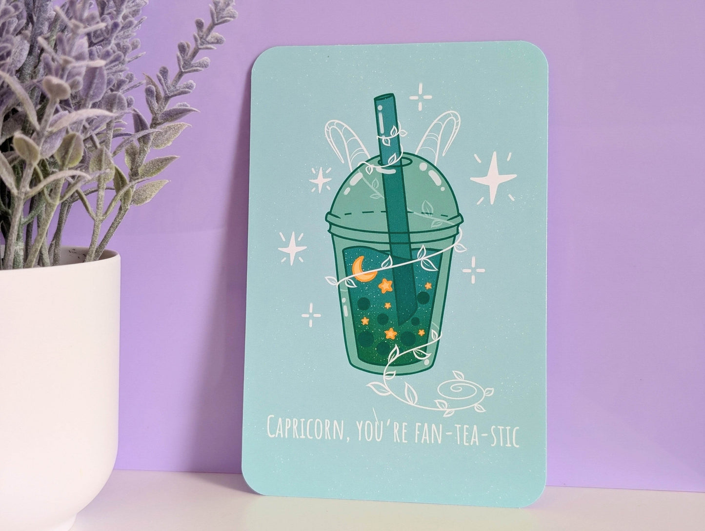 Capricorn Boba Art Print - IllustratingChristy