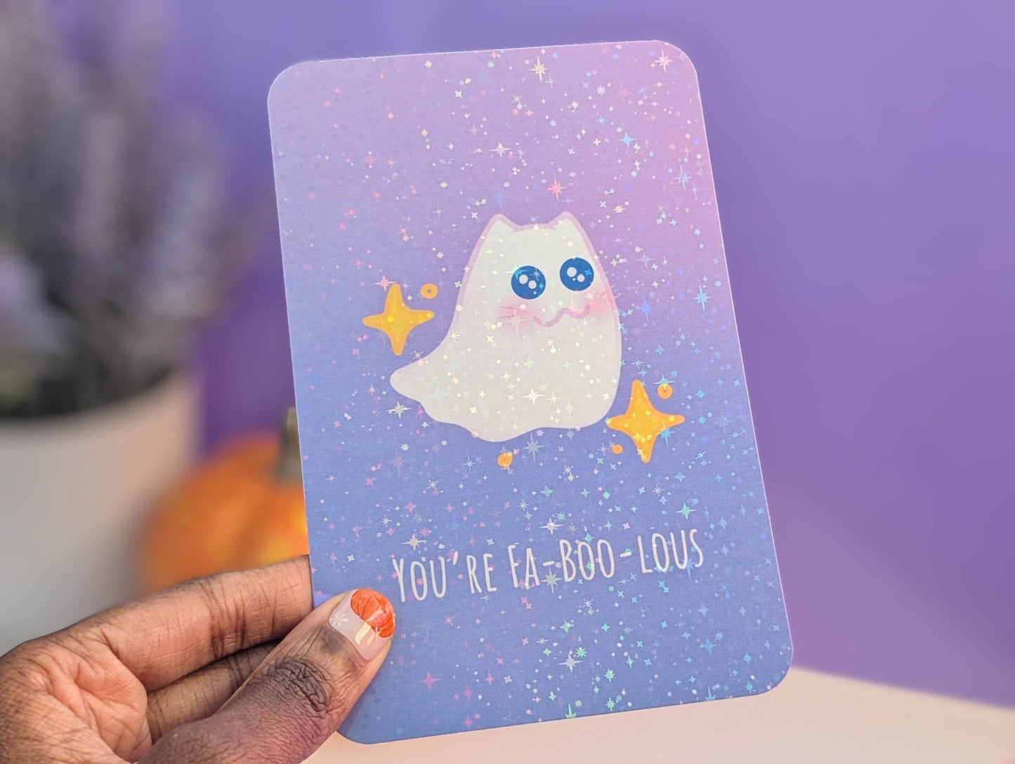 Fa-BOO-lous Ghost Art Print - IllustratingChristy