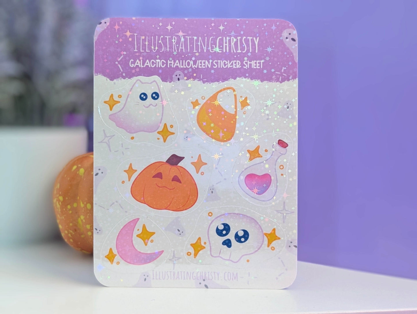 Galactic Halloween Sticker Sheet - IllustratingChristy