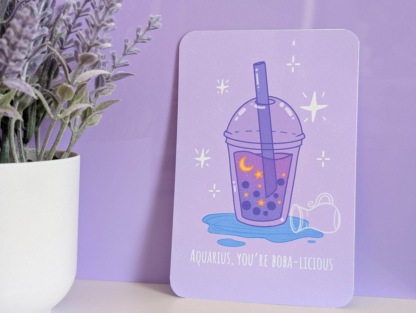 Aquarius Boba Art Print - IllustratingChristy