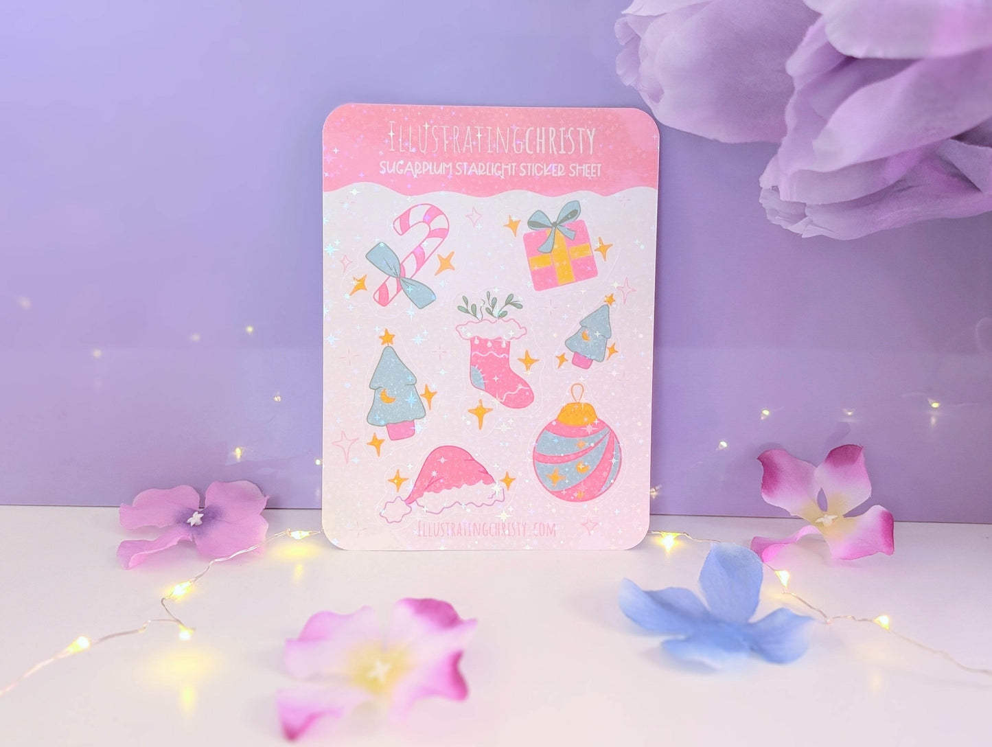 Starlight Holiday Sticker Sheet - IllustratingChristy