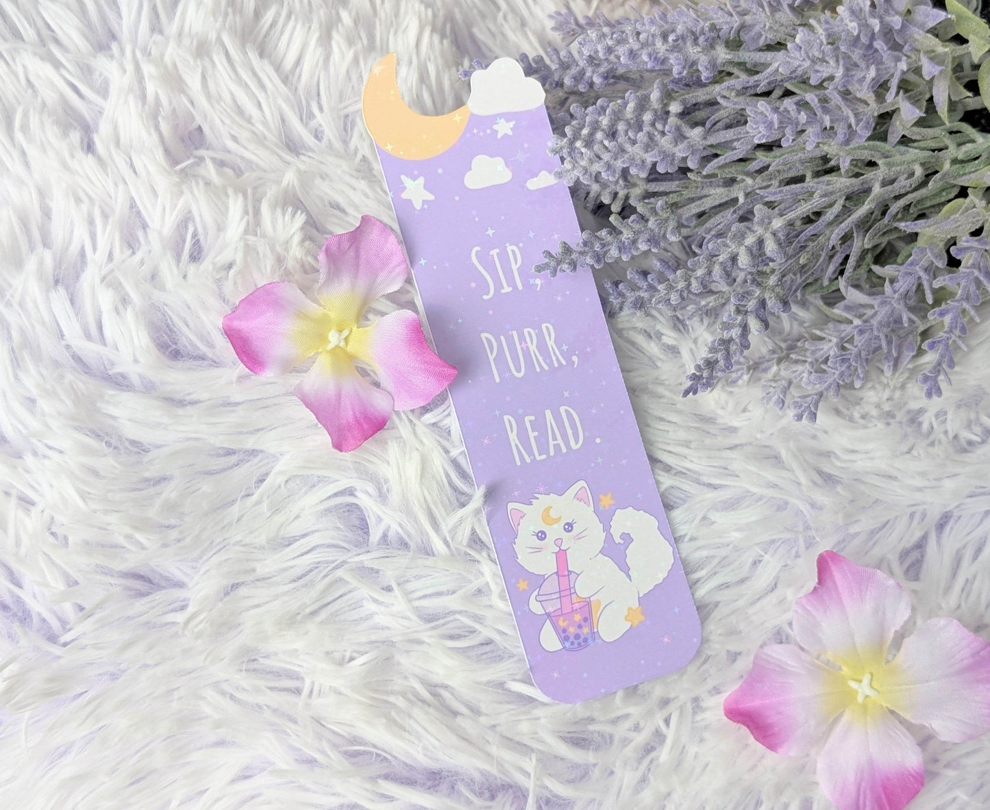 "Sip, Purr, Read." Bookmark - IllustratingChristy