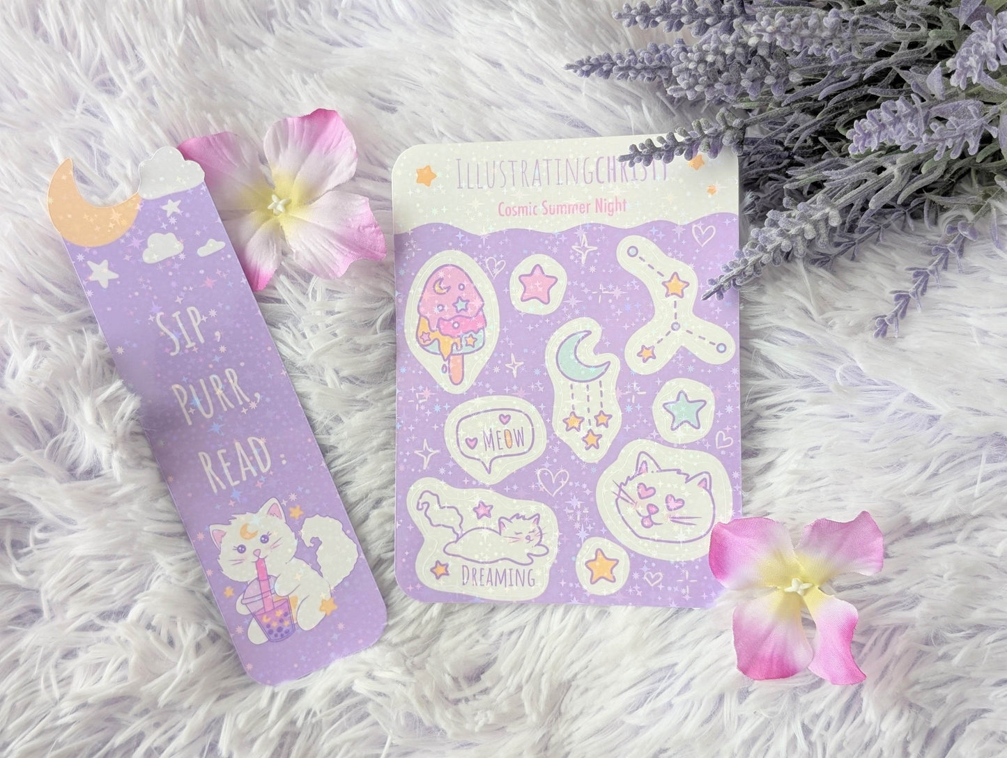Cosmic Sticker Sheet & Bookmark Bundle - IllustratingChristy