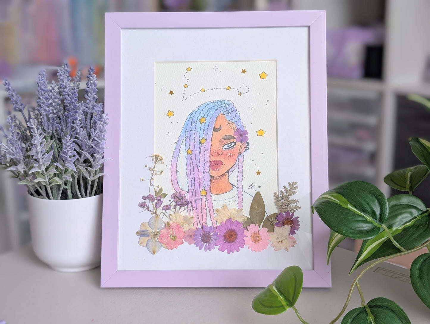 Moon in Pisces - Original Watercolor