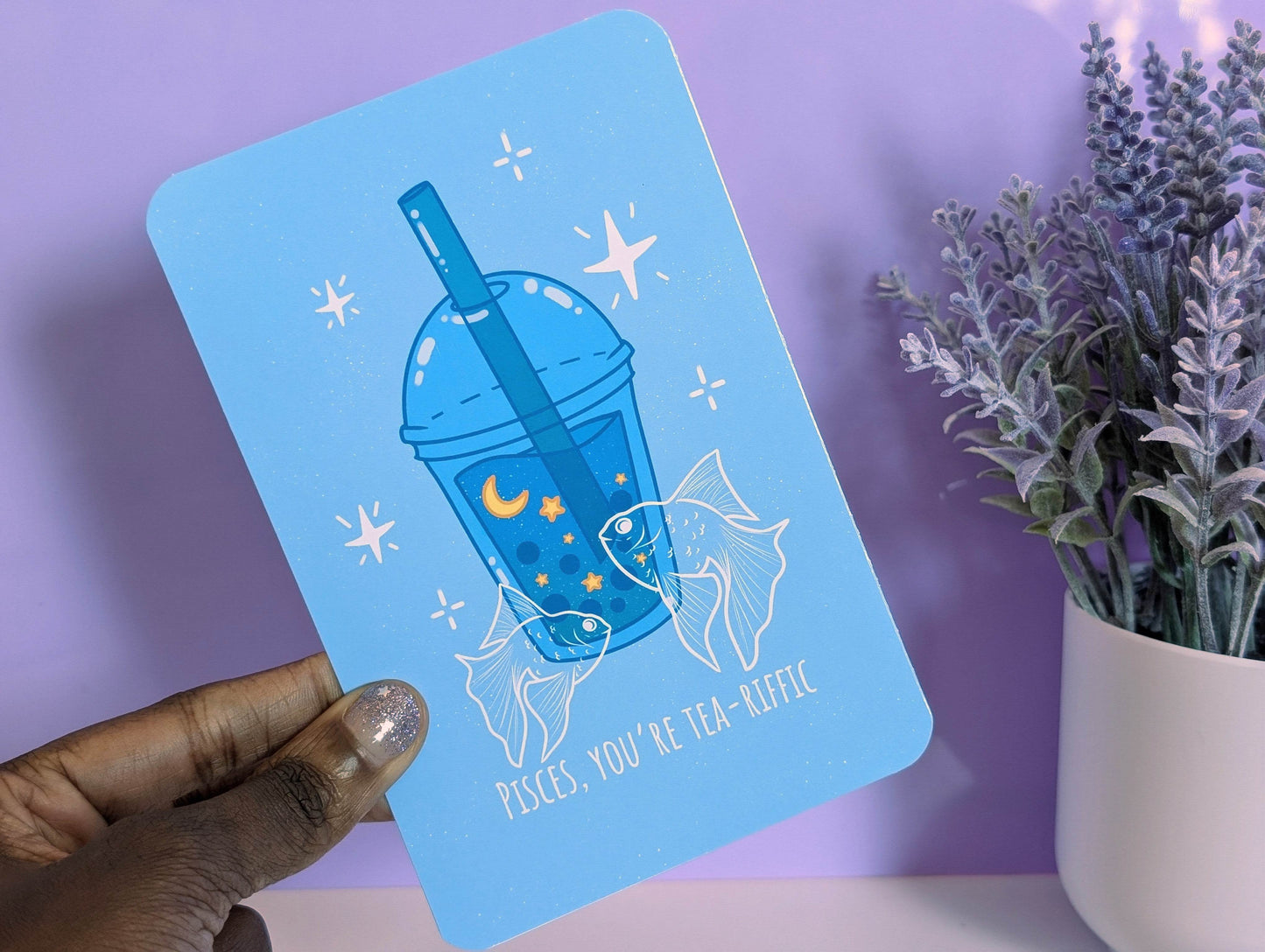 Pisces Boba Art Print - IllustratingChristy
