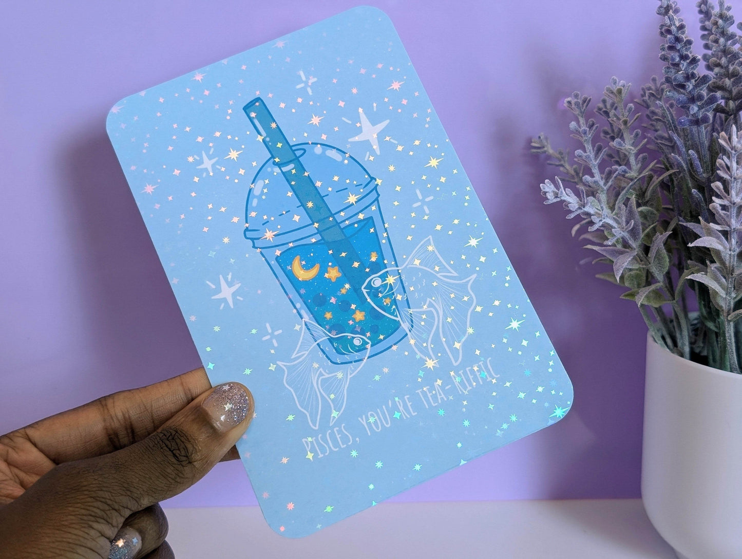 Pisces Boba Art Print - IllustratingChristy