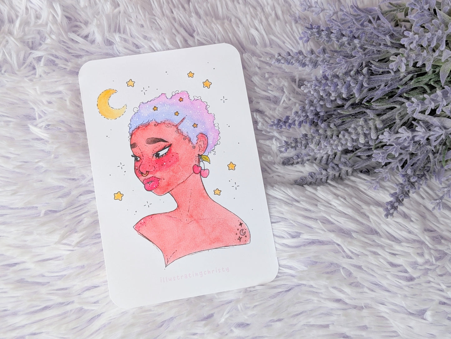 Cherry Earring Watercolor Art Print