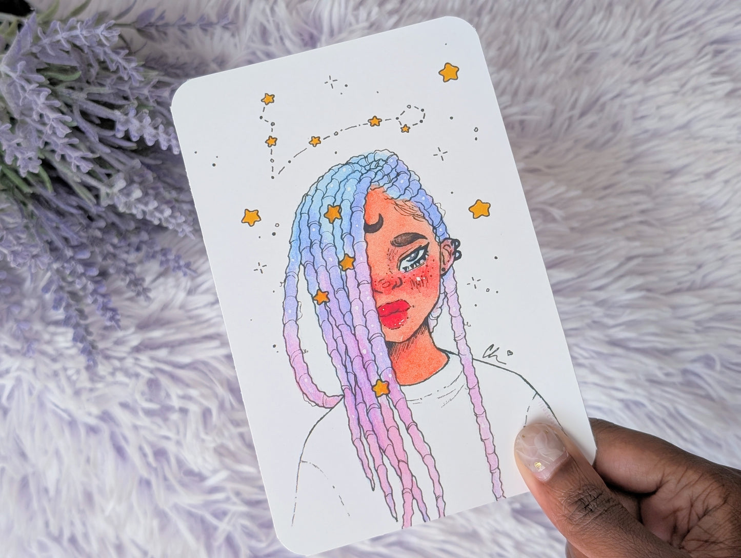 Pisces Girl Watercolor Art Print