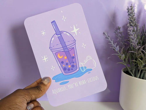 Aquarius Boba Art Print - IllustratingChristy