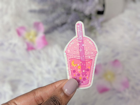 Pink Boba Sticker