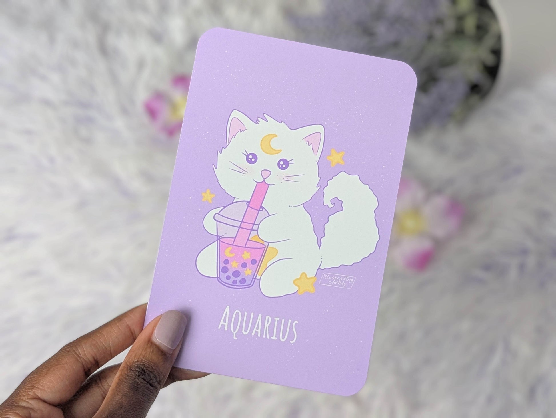 Aquarius Nima Boba Art Print - IllustratingChristy