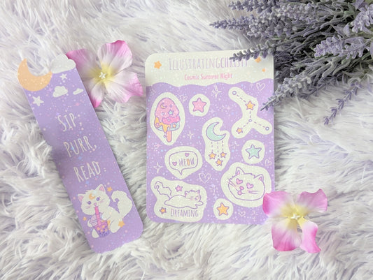 Cosmic Sticker Sheet & Bookmark Bundle