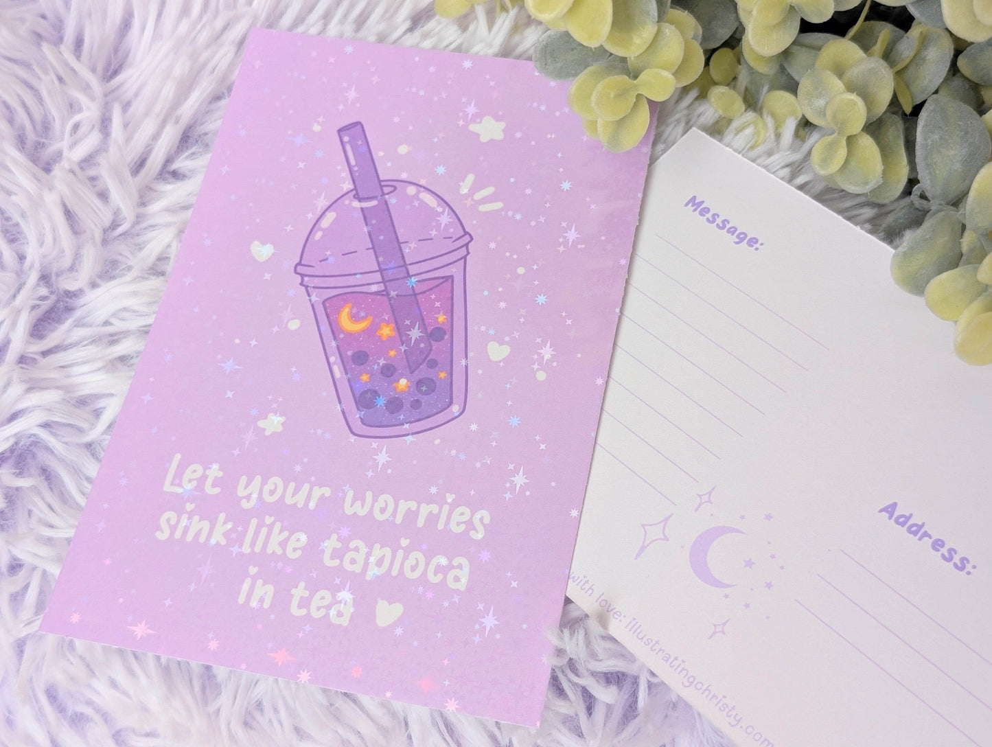 Let Your Worries Sink Postcard - IllustratingChristy