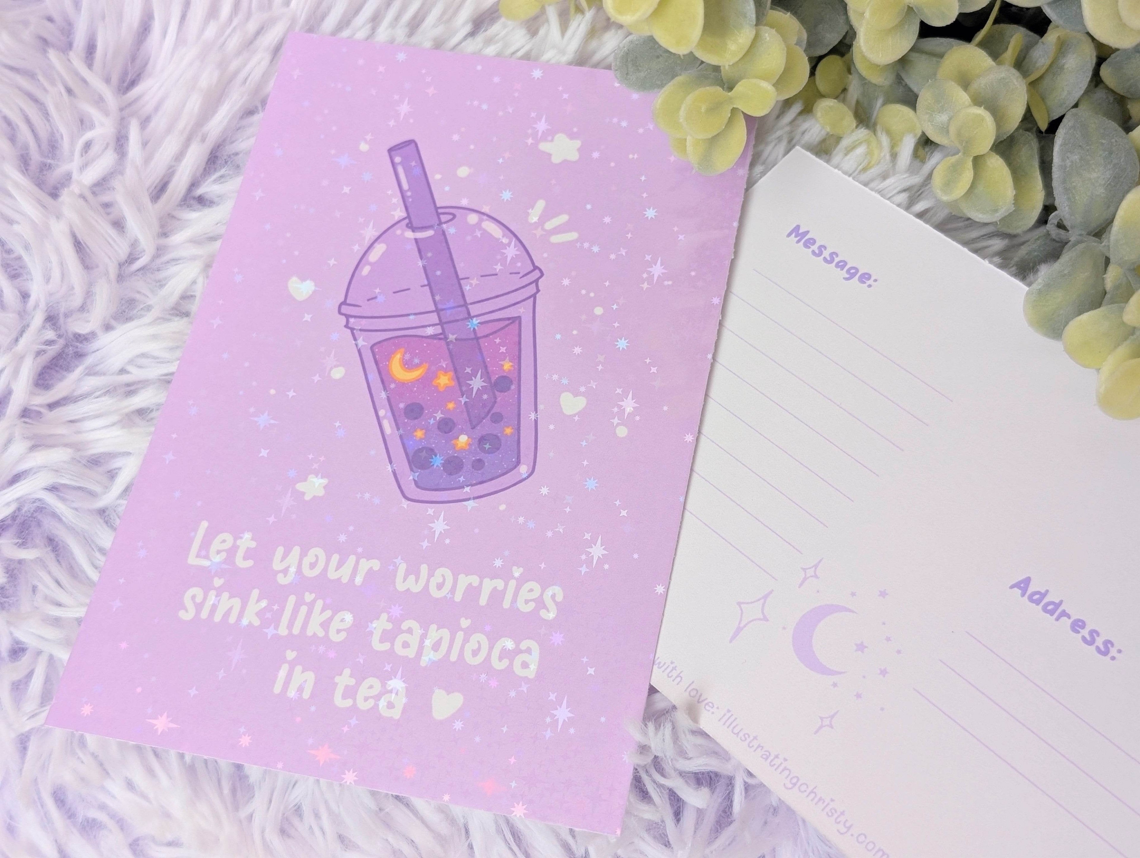 Let Your Worries Sink Postcard - IllustratingChristy