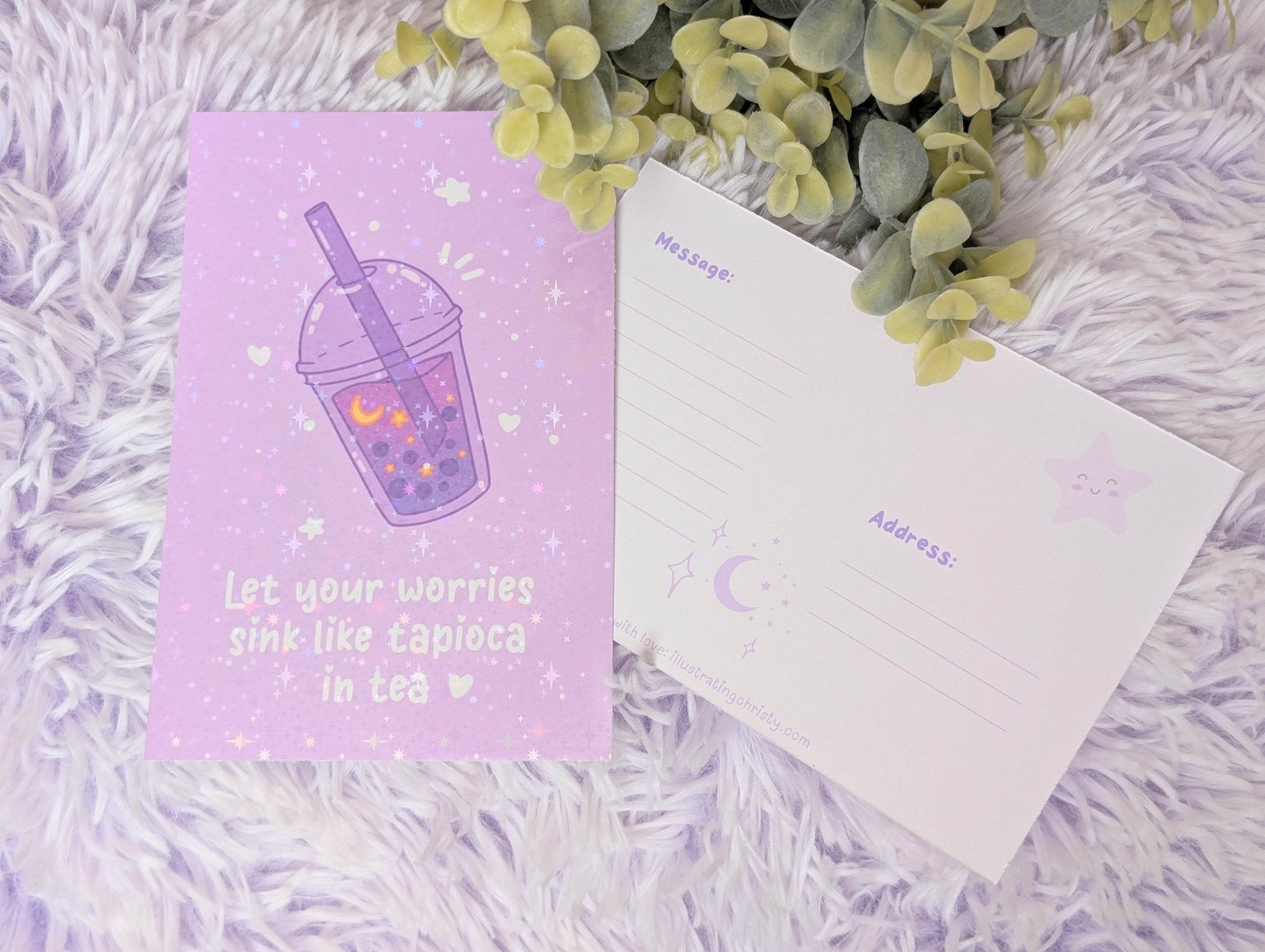 Let Your Worries Sink Postcard - IllustratingChristy