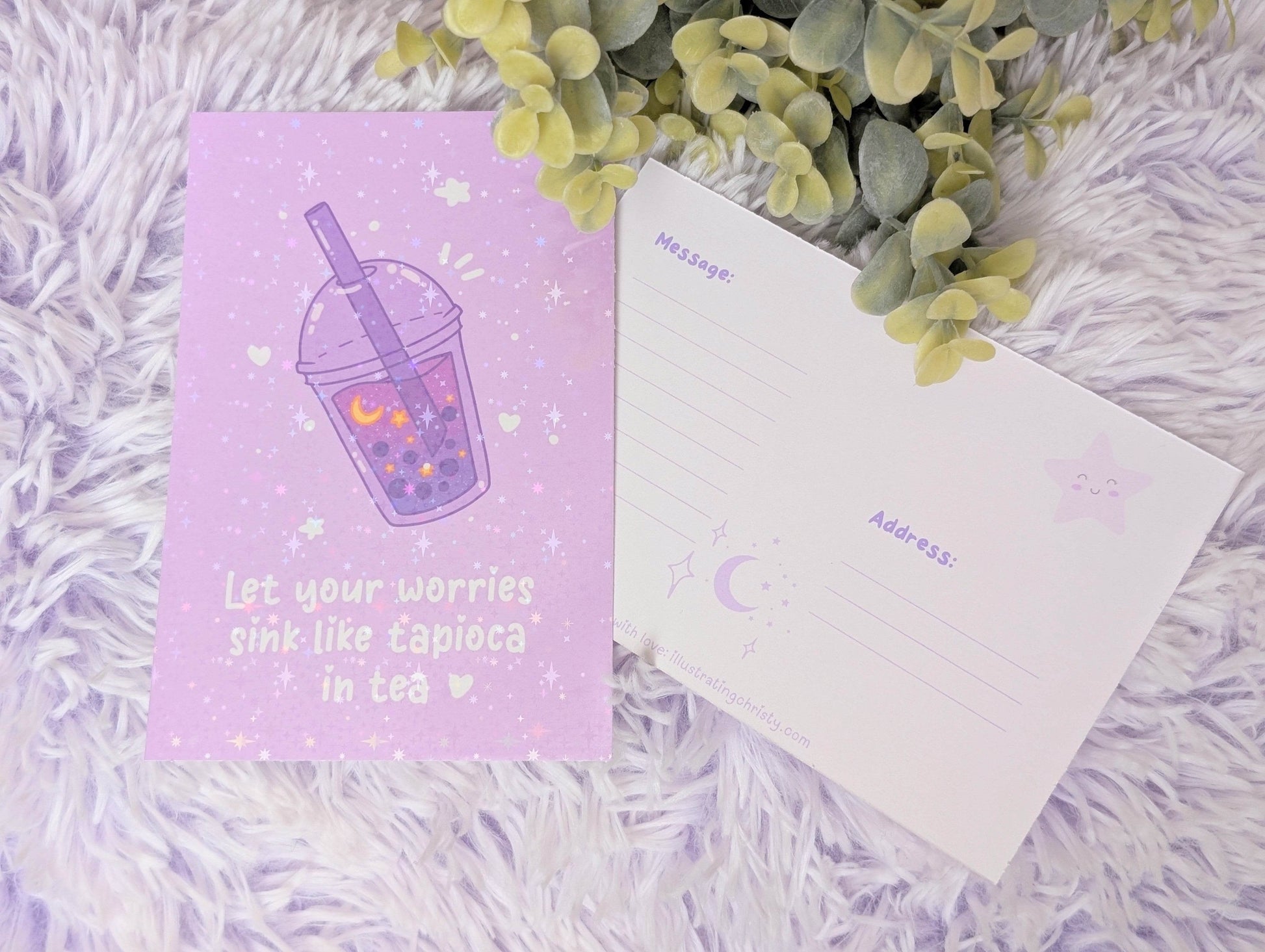 Let Your Worries Sink Postcard - IllustratingChristy