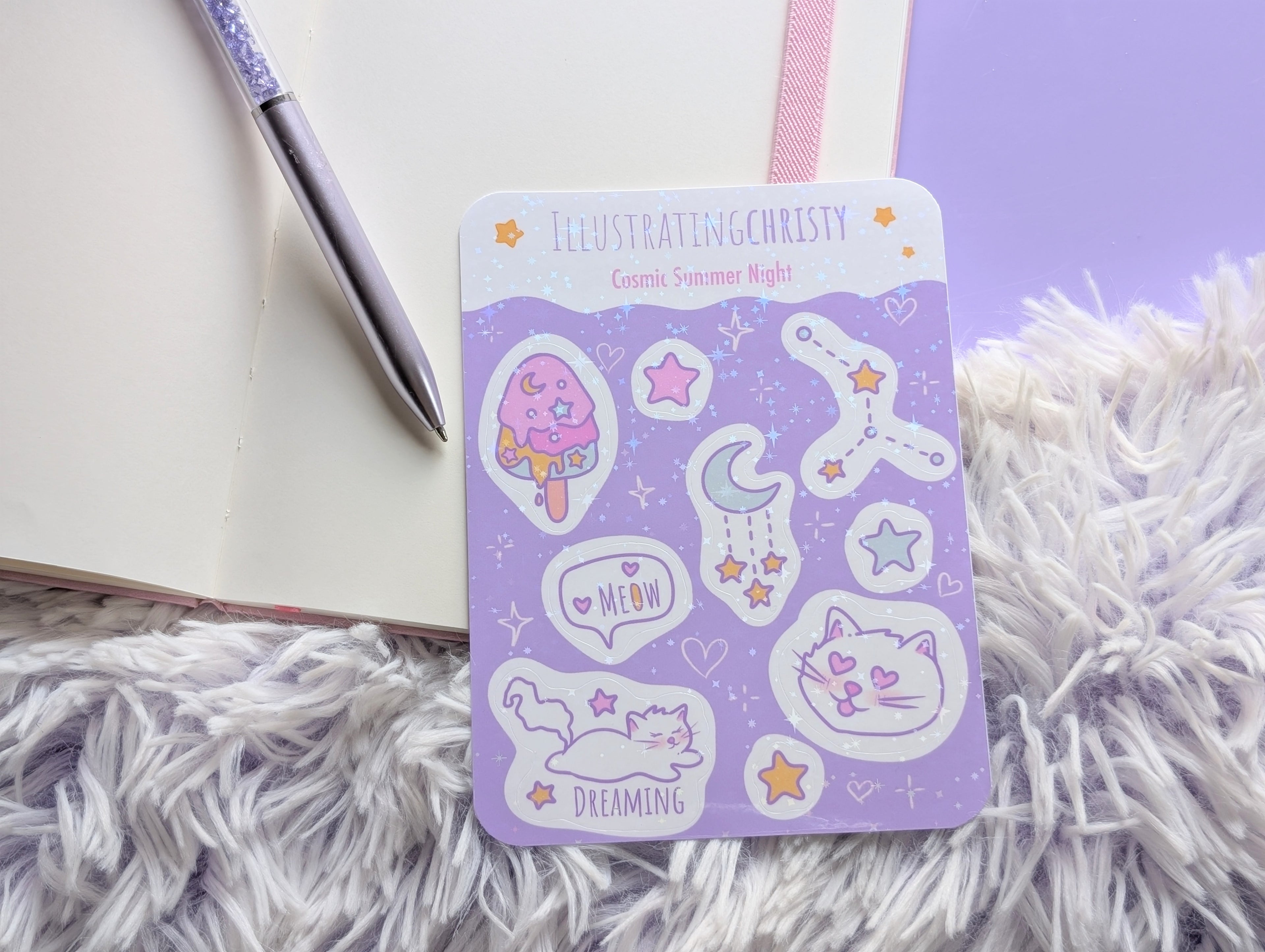 Cosmic Summer Night Sticker Sheet