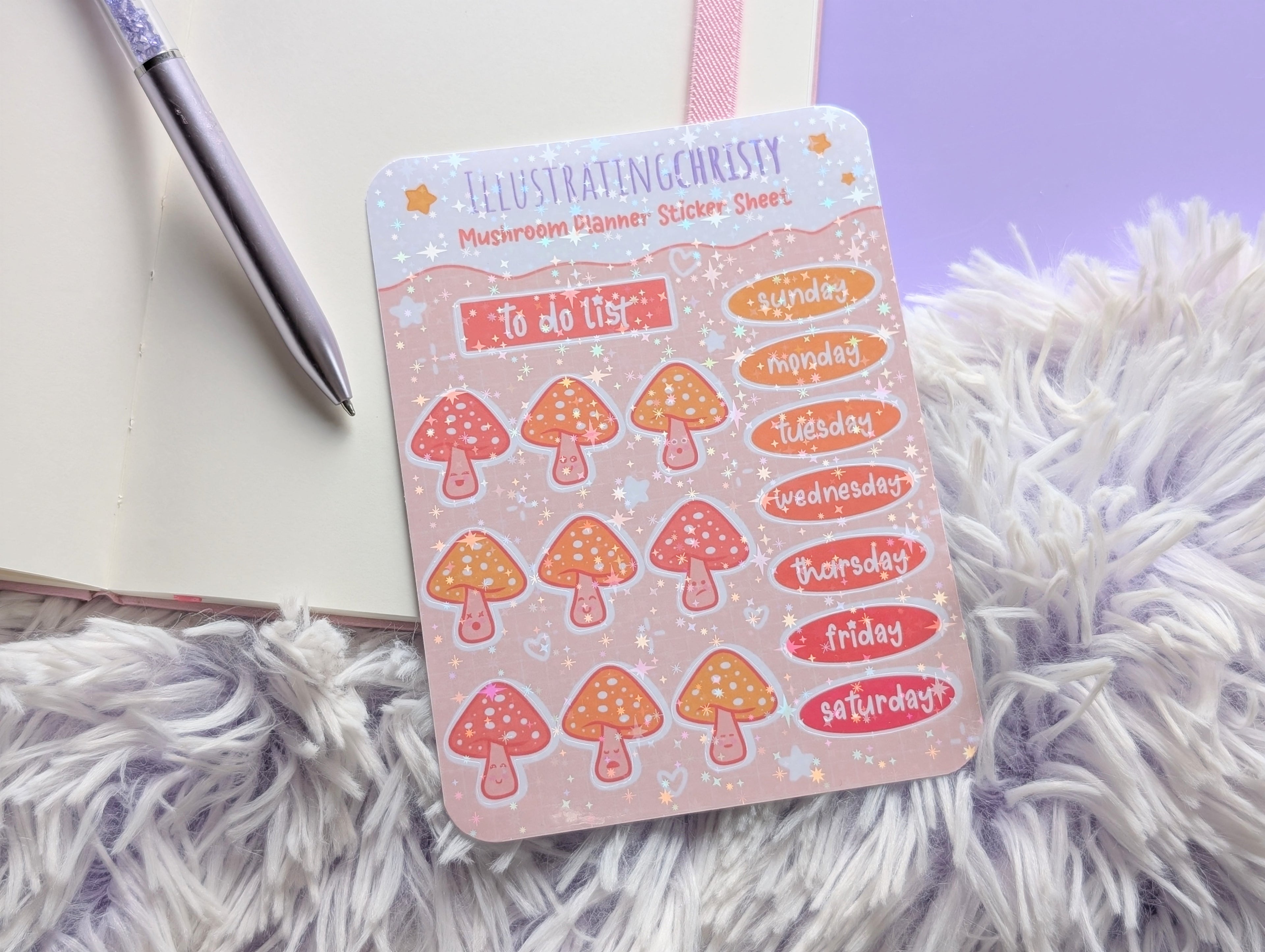 Mushroom Planner Sticker Sheet