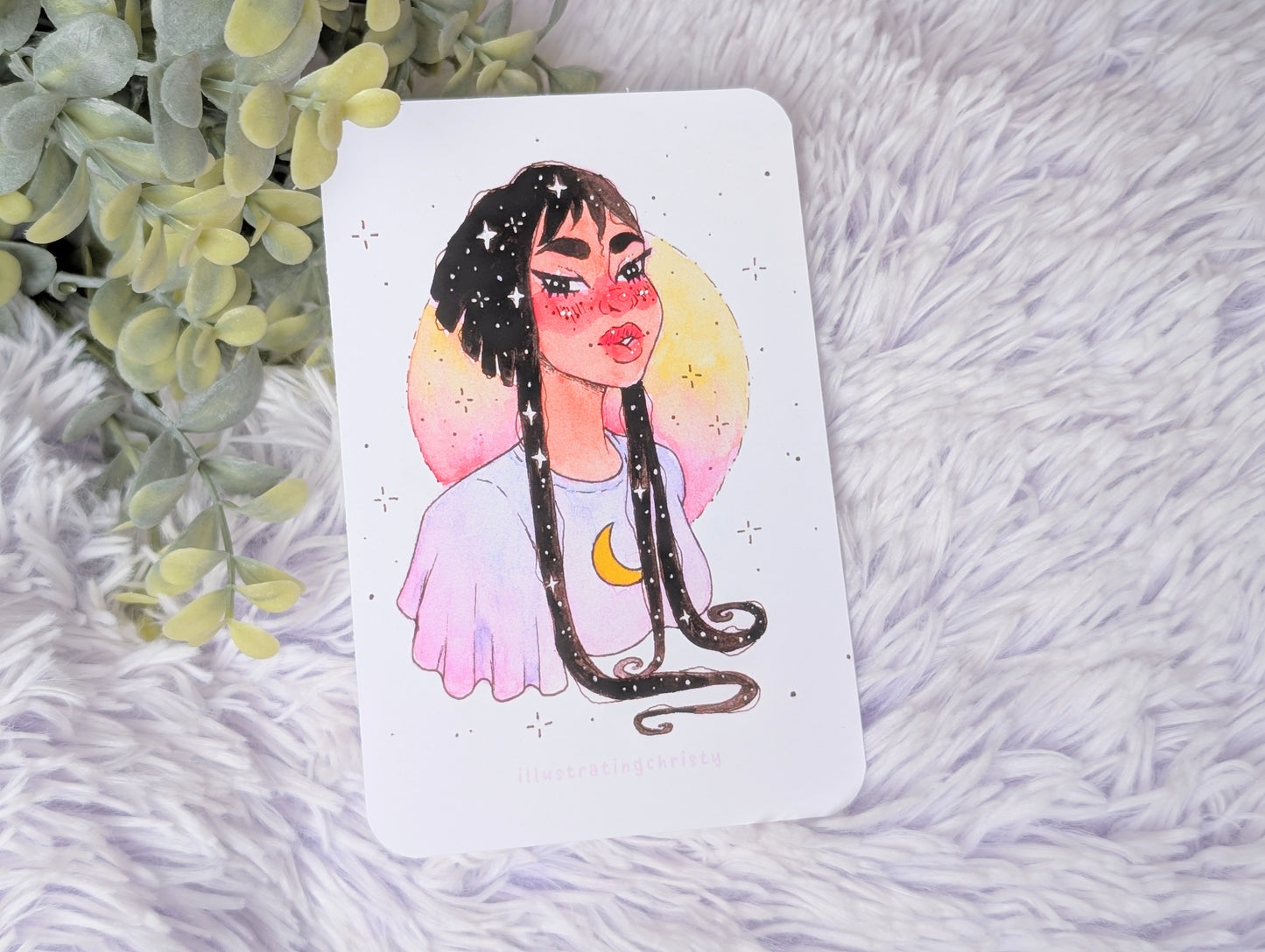 Star Girl Watercolor Art Print
