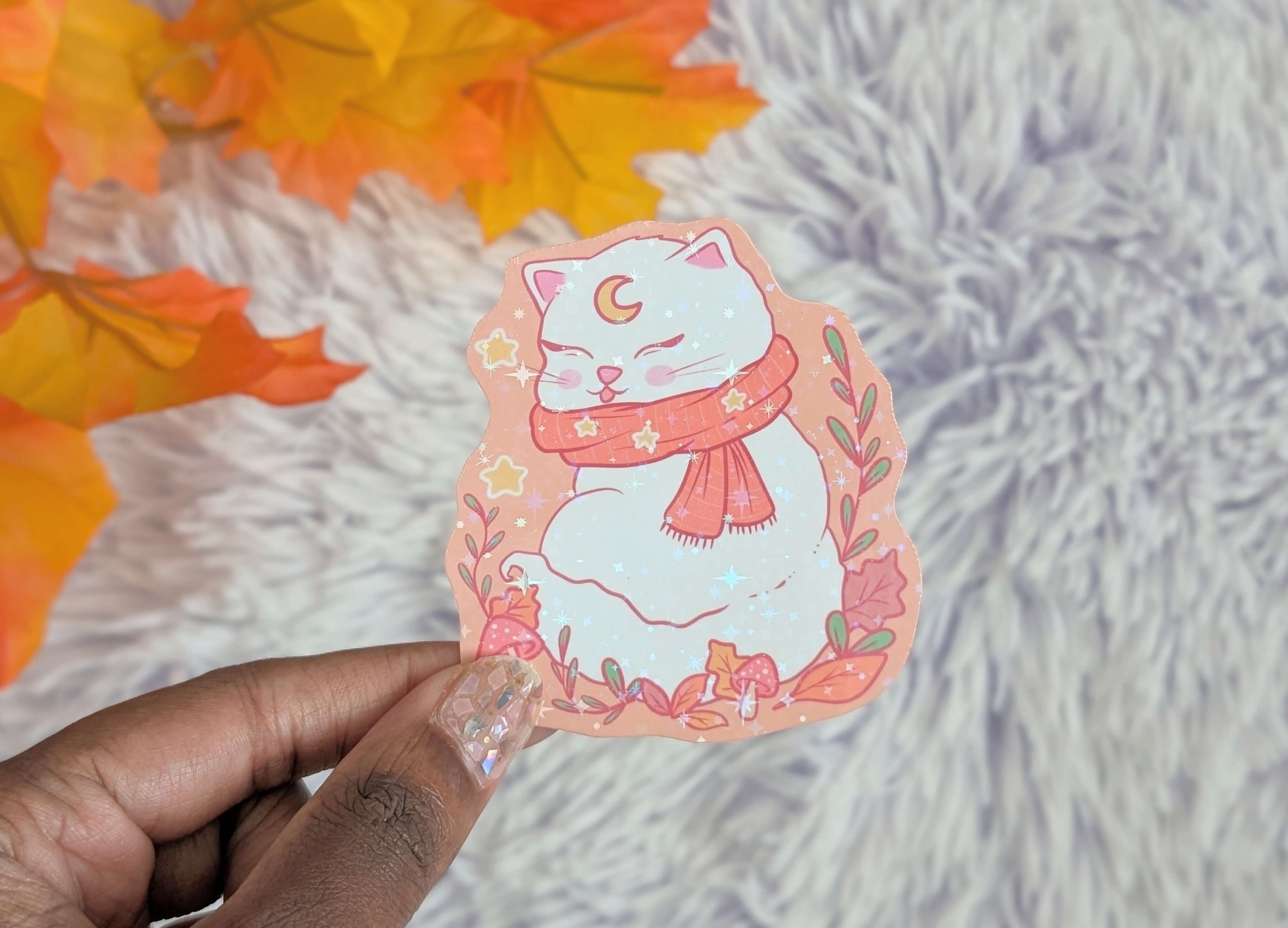 Nima Scarf Sticker - Waterproof & Holographic – IllustratingChristy