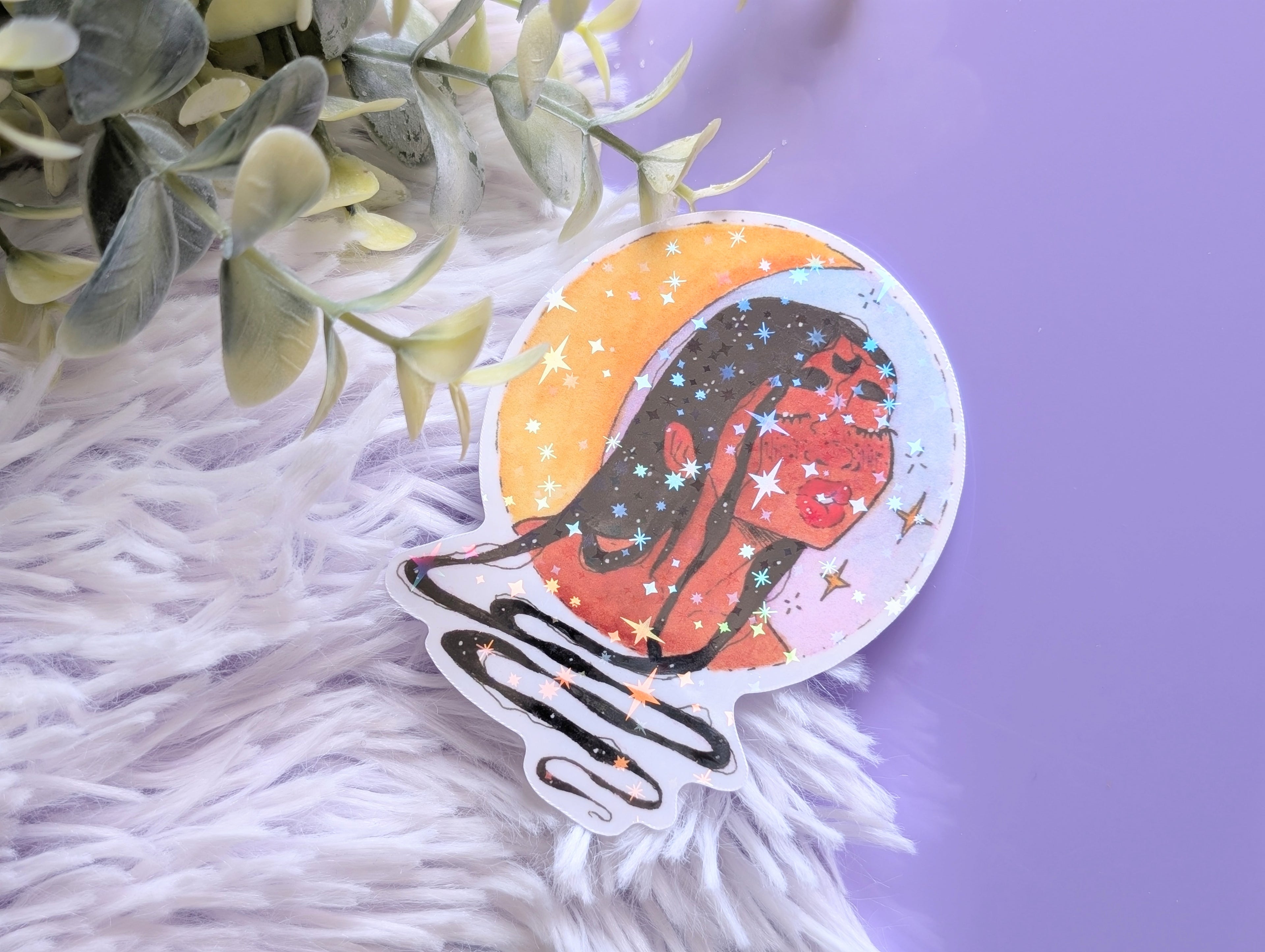 Moon in Stars Sticker