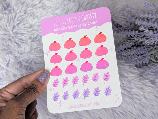 Fall Pumpkin Planner Sticker Sheet