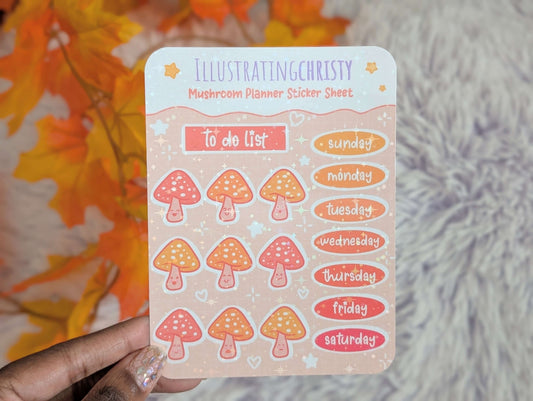 Mushroom Planner Sticker Sheet