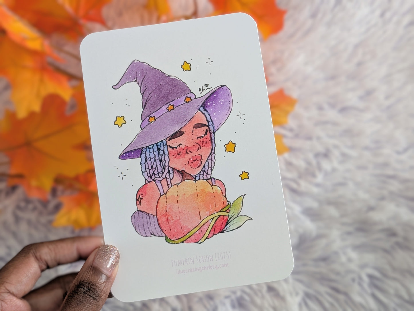 Pumpkin Season Watercolor Art Print