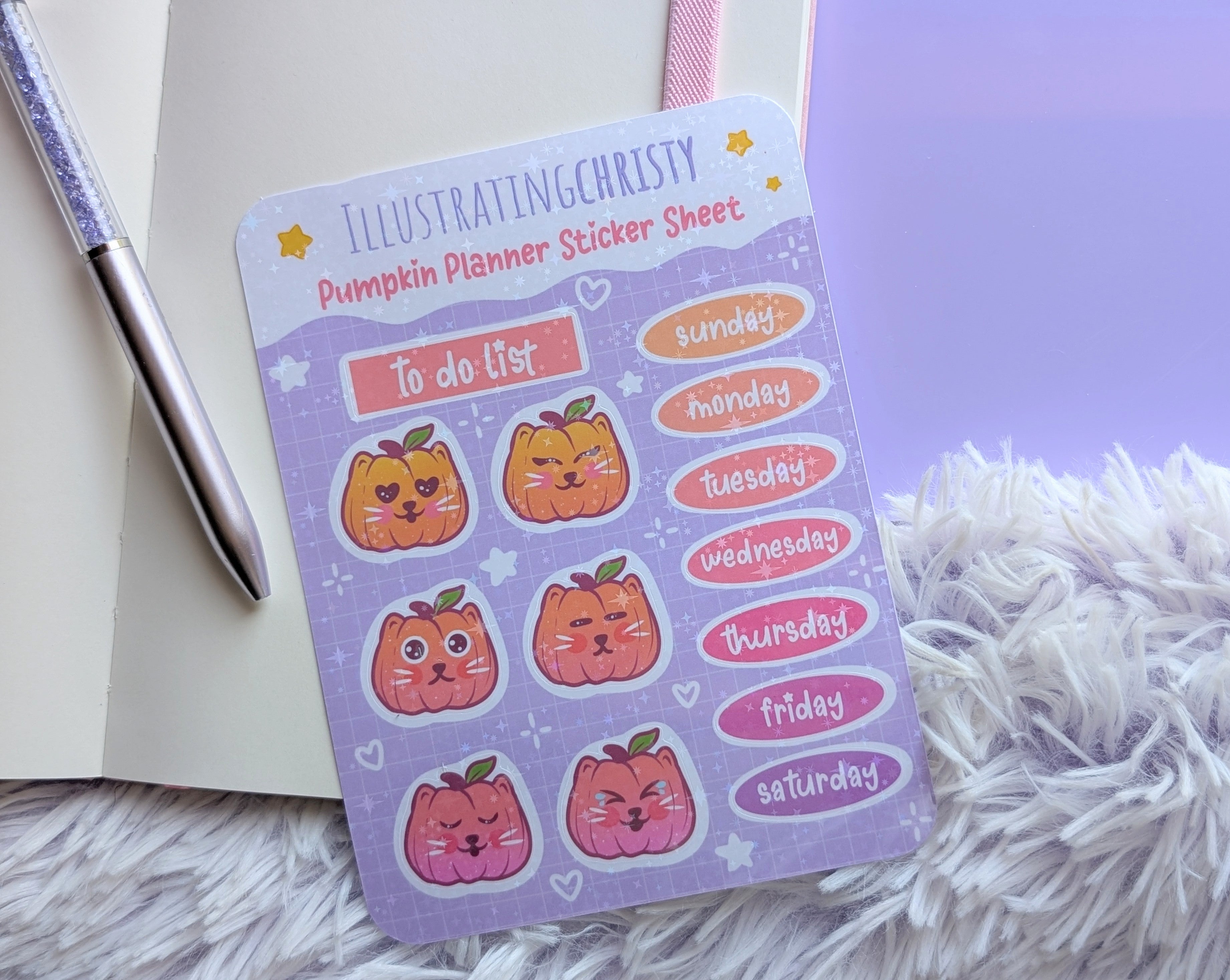 Pumpkin Mood Planner Sticker Sheet