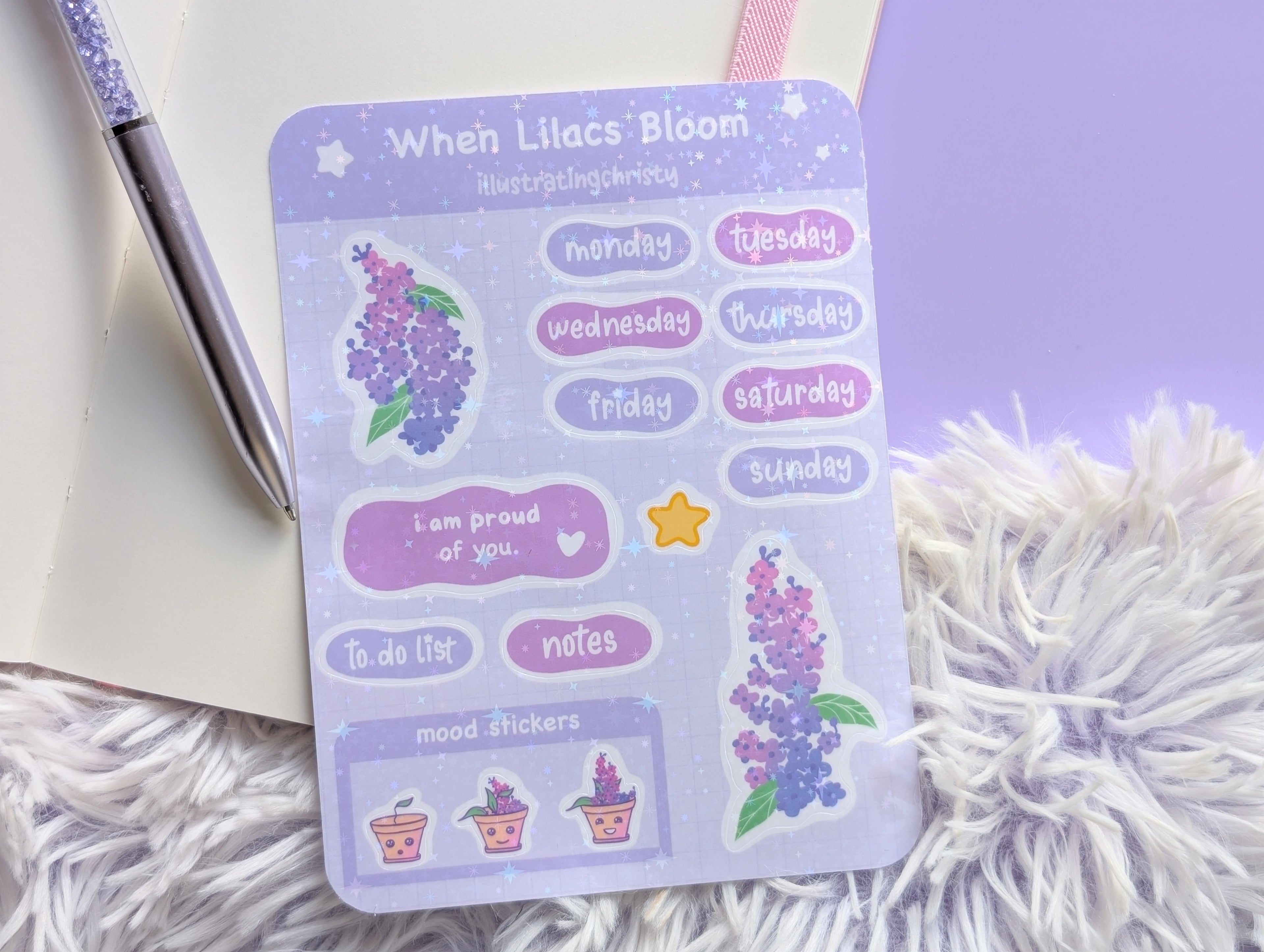 Lilac Planner Sticker Sheet